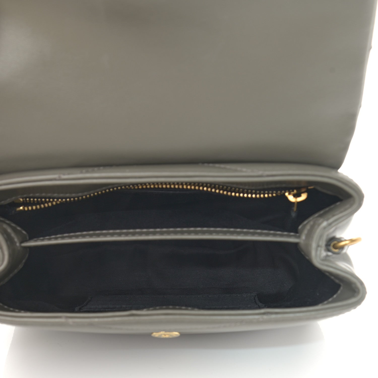 Saint Laurent Calfskin Y Quilted Monogram Toy Loulou Crossbody Bag Grey Kaki 5 of 11