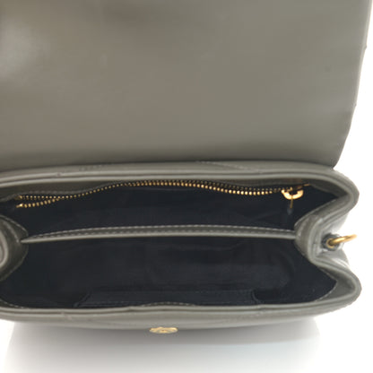 Saint Laurent Calfskin Y Quilted Monogram Toy Loulou Crossbody Bag Grey Kaki 5 of 11