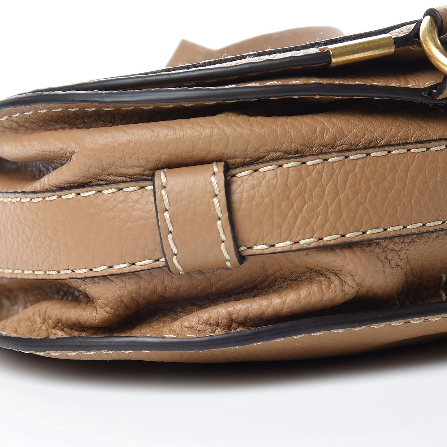 Calfskin Mini Marcie Round Crossbody Bag Nut