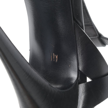 Saint Laurent Calfskin Tribute 105 Platform Sandals 38.5 Black 10 of 12