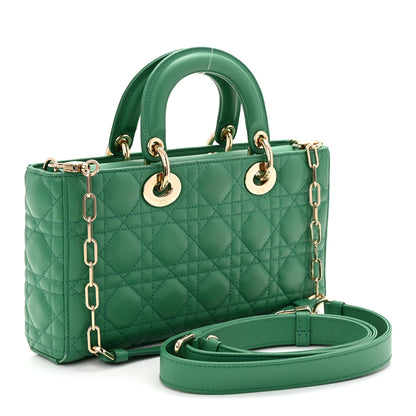 Christian Dior Lambskin Cannage Medium Lady D-Joy Green 3 of 11
