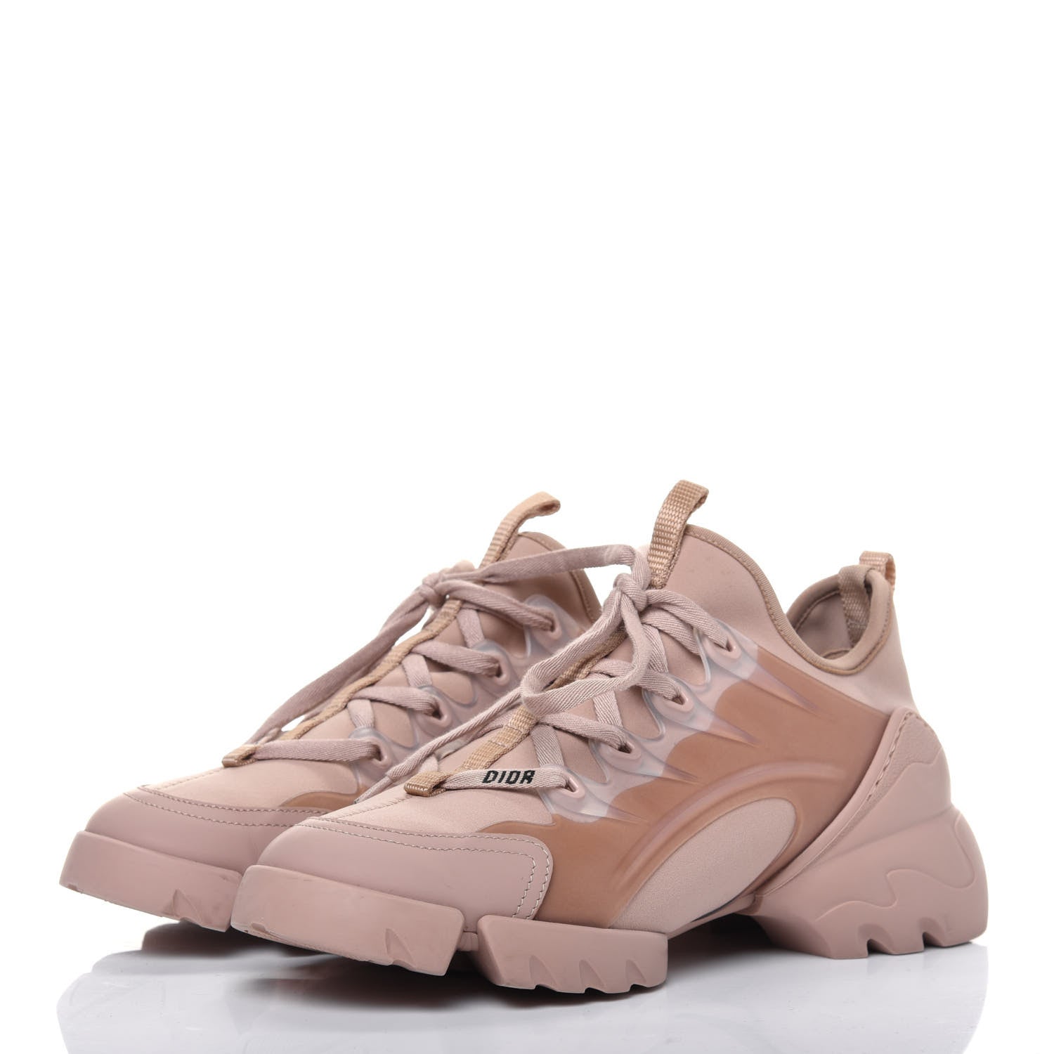 Christian Dior Neoprene Rubber Womens D-Connect Sneakers 36 Nude 3 of 12