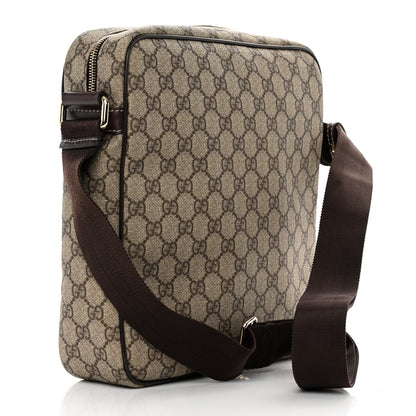 Gucci GG Plus Monogram Selleria Calfskin Medium Messenger Bag Beige Ebony Cocoa Dark Chocolate 3 of 10