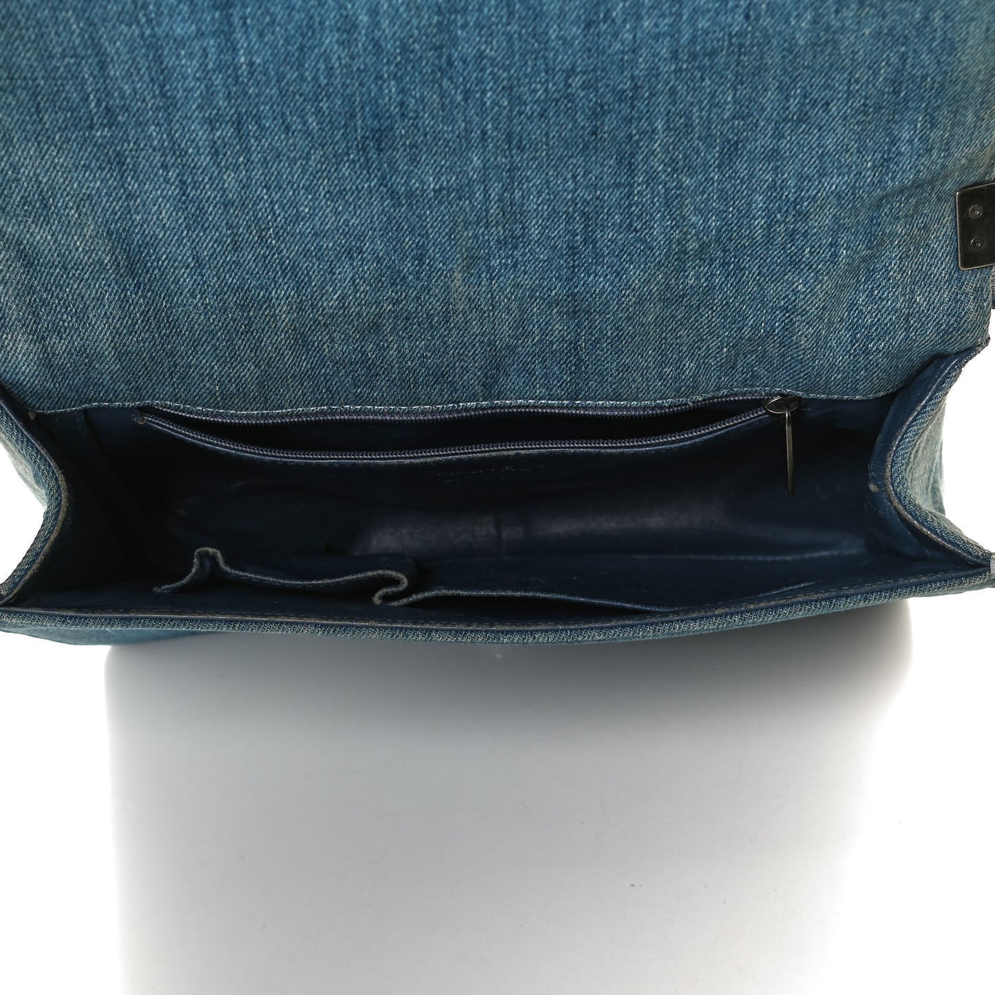 Denim Quilted Large Boy Flap Blue