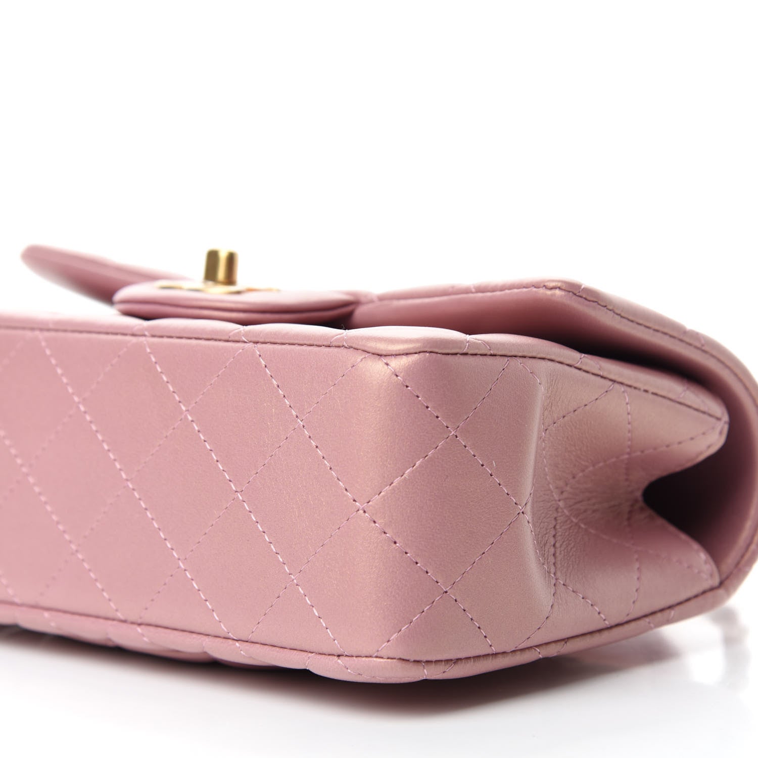 Chanel Iridescent Lambskin Quilted Mini Top Handle Rectangular Flap Pink 7 of 11