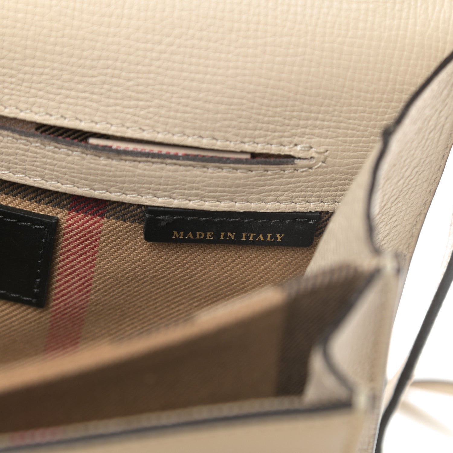 Burberry Grainy Calfskin Broguing Tassel Fringe Small Macken Crossbody Bag Beige 7 of 15