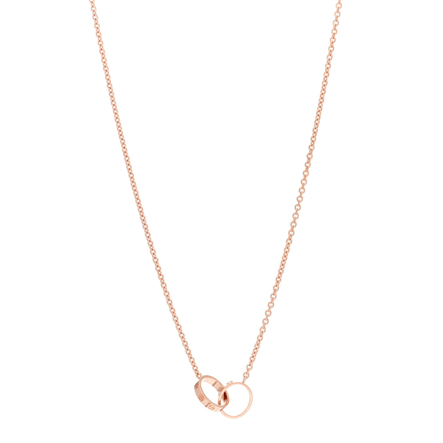 Cartier 18K Pink Gold Interlocking LOVE Necklace 1 of 4