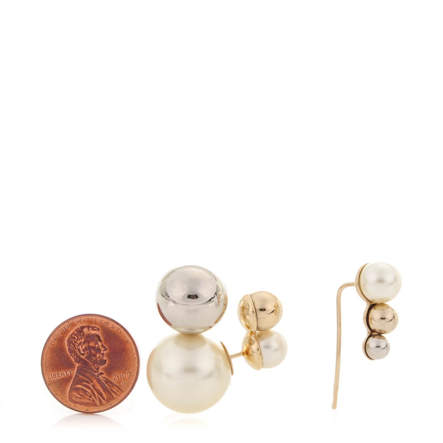 Pearl Mise En Dior Tri Double Tribal Earrings