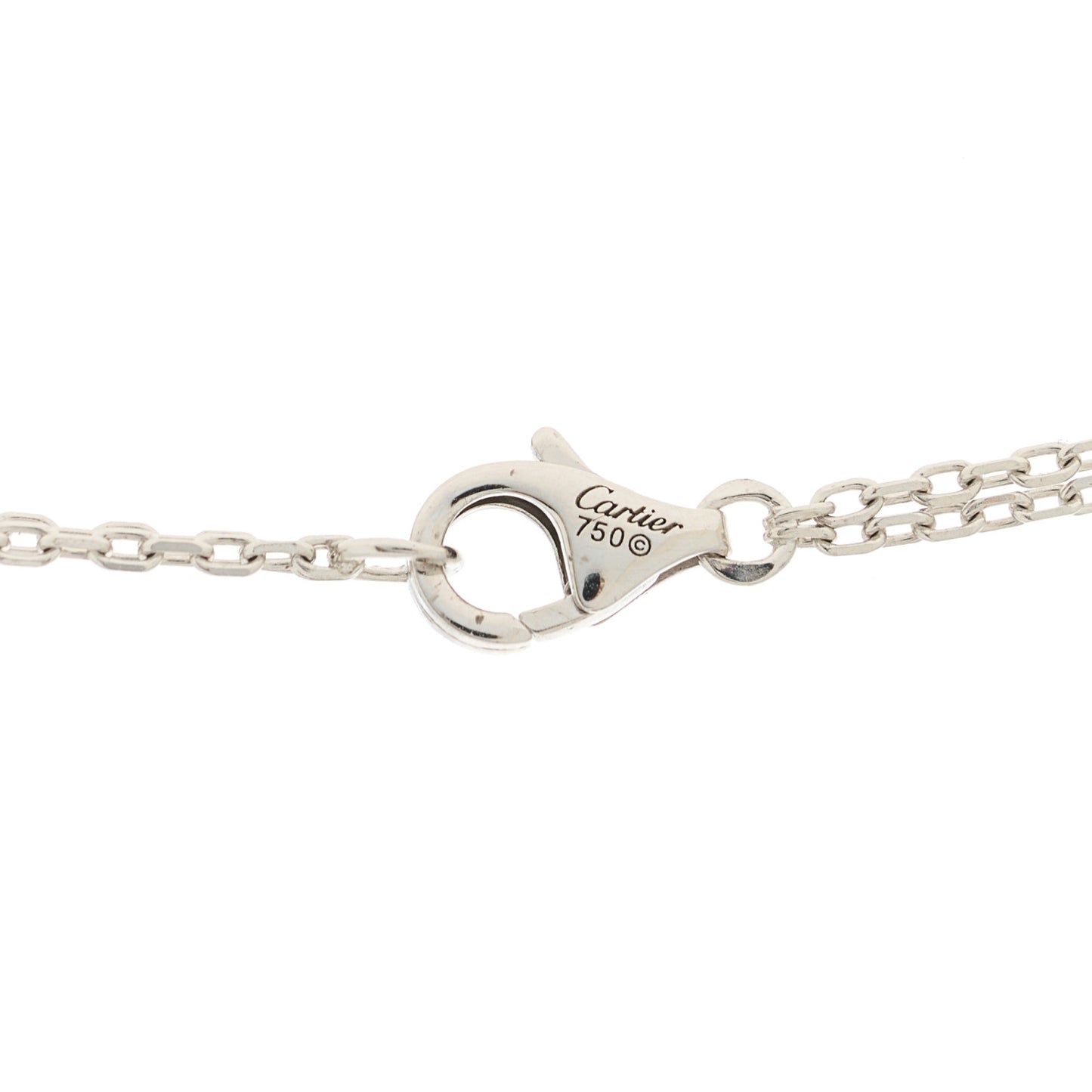 18K White Gold 2 Diamond LOVE Necklace