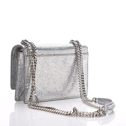 Saint Laurent Metallic Crackled Calfskin Monogram Sunset Chain Wallet Star Light 3 of 7