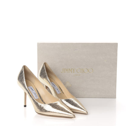 Jimmy Choo Metallic Lizard Embossed Calfskin Love 85 Pump 38 Light Gold 11 of 11