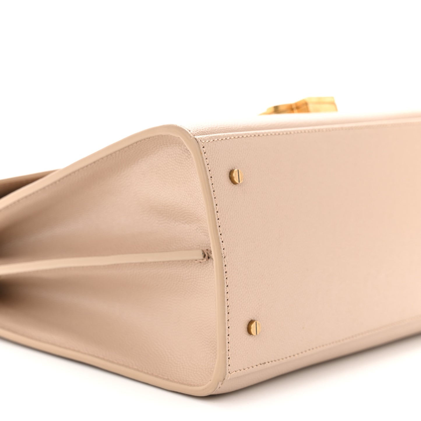 SAINT LAURENT Grain de Poudre Medium Classic Monogram Cassandra Top Handle Beige