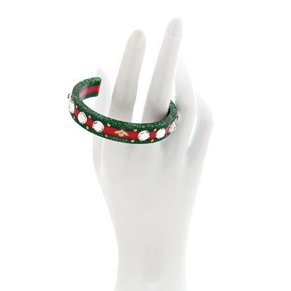 Gucci Crystal Web Cuff 16 Green Red Green Red 2 of 4