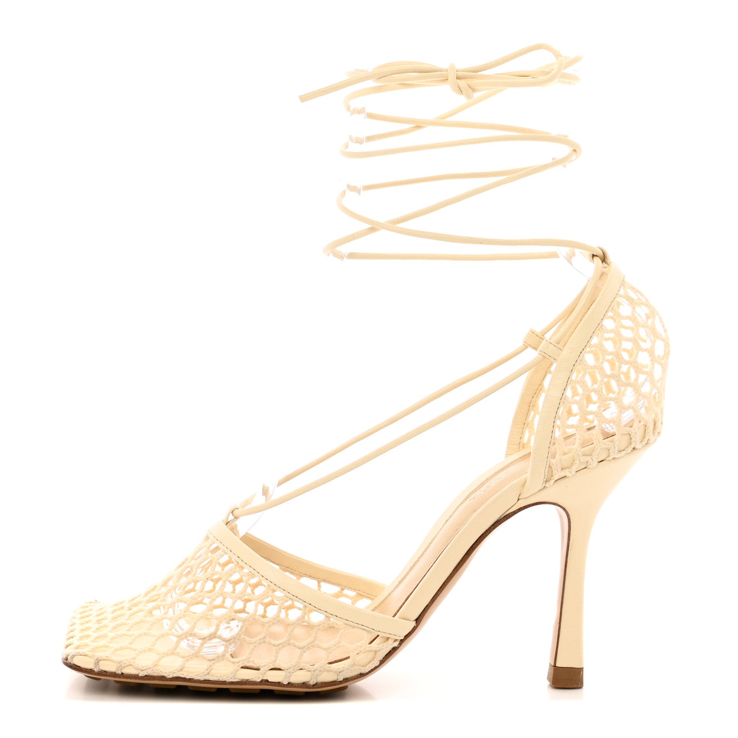 Bottega Veneta Mesh Nappa Stretch Ankle Tie Sandals 38 Toile 1 of 11
