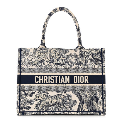 Christian Dior Canvas Embroidered Medium Dioriviera Toile De Jouy Book Tote Blue 1 of 10
