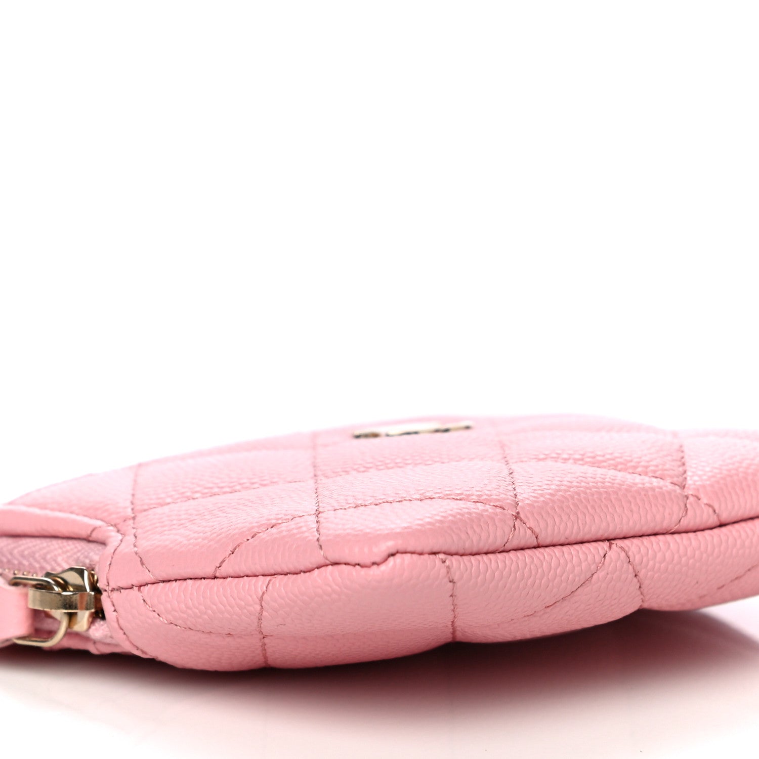 Chanel Caviar Quilted Zip Card Holder Wallet Pink 9 of 11