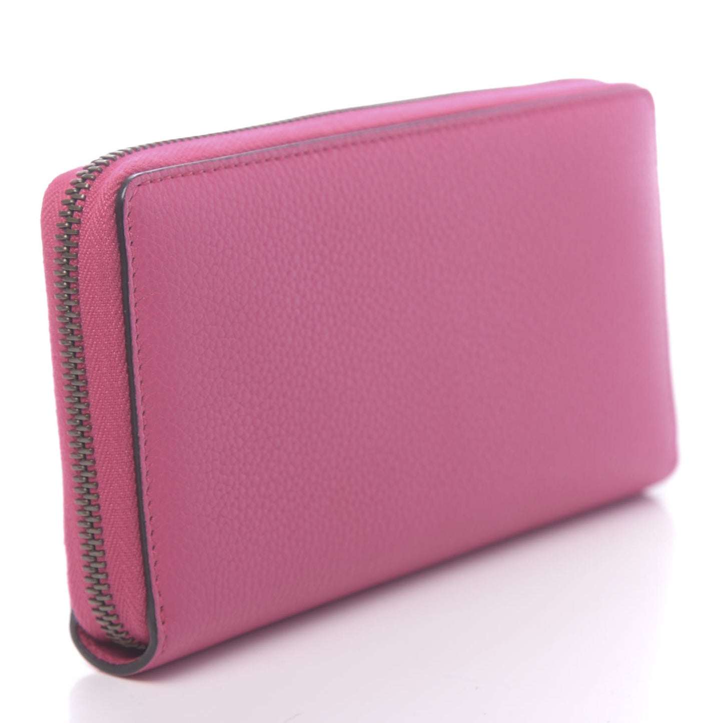 Grained Calfskin Logo Zip Around Wallet Box Pink Green