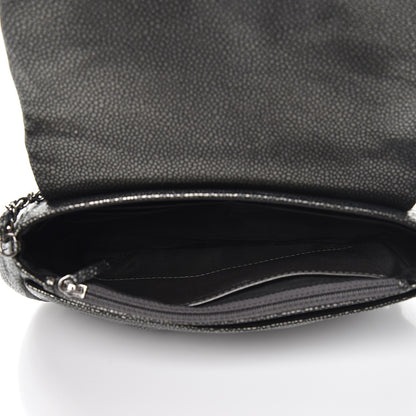 Chanel Metallic Caviar Half Moon Wallet On Chain WOC Dark Silver 4 of 8
