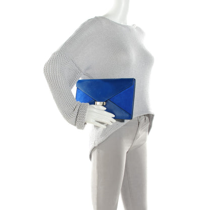 Celine Box Calfskin Suede Diamond Clutch Electric Blue 2 of 8