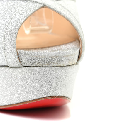 Christian Louboutin Mini Glitter Cathy 150 Pumps 39 Silver 10 of 18