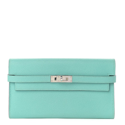 Hermes Epsom Kelly Longue Wallet Bleu Atoll 1 of 12