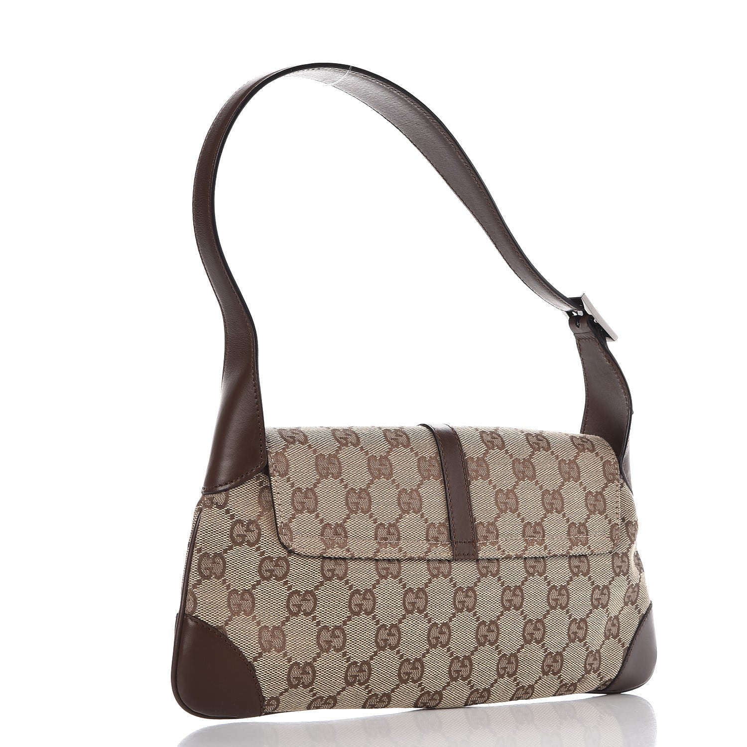 Gucci Monogram Jackie O Flap Bag Brown 3 of 8