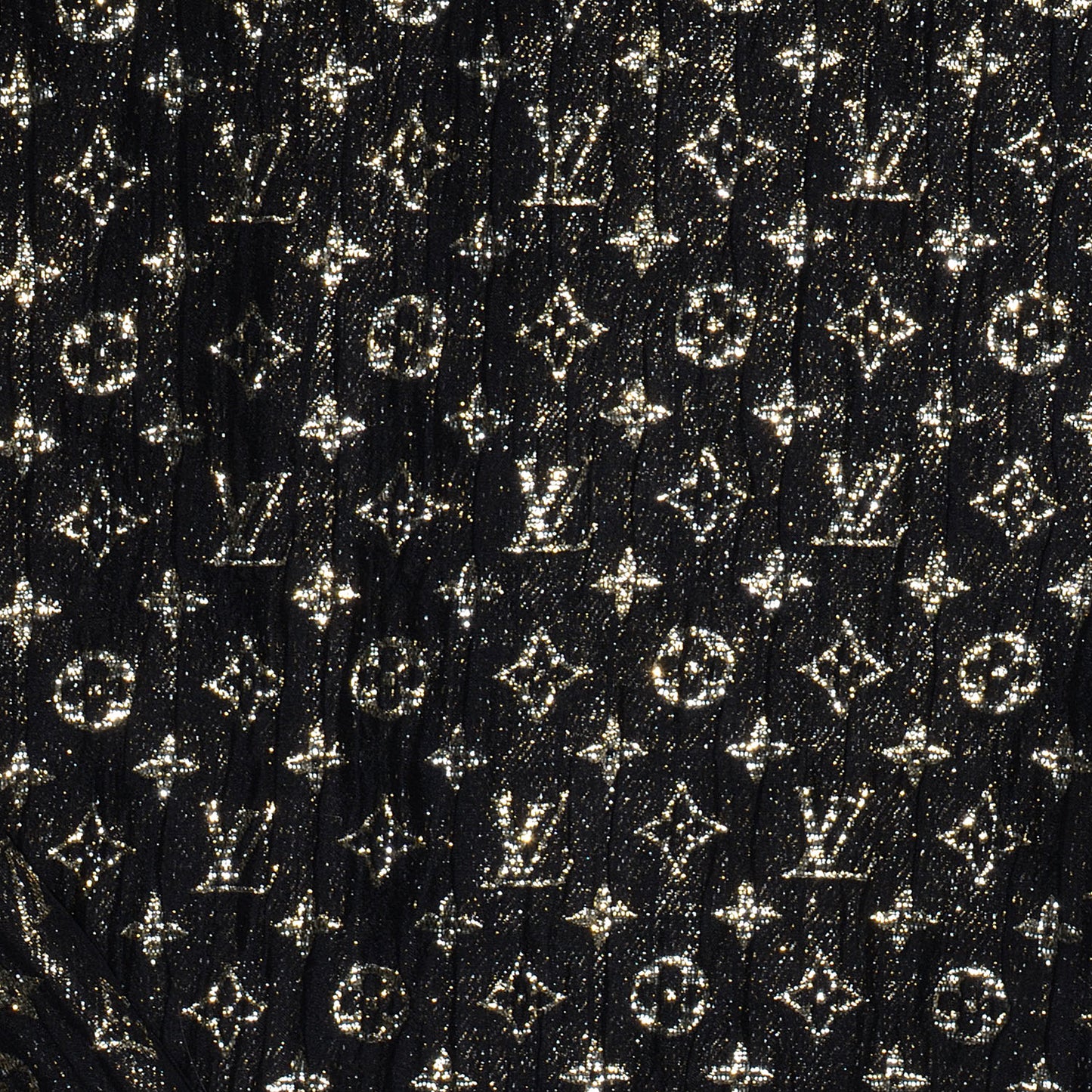 Monogram Silk So Glitter Stole Black