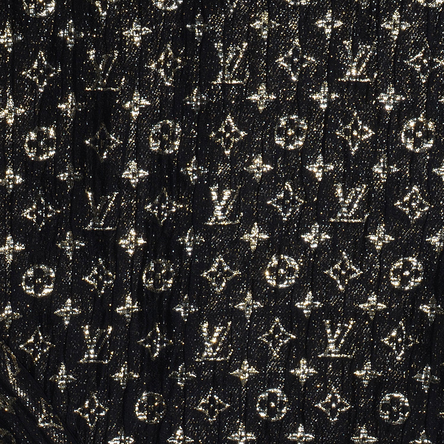 Louis Vuitton Monogram Silk So Glitter Stole Black 4 of 6