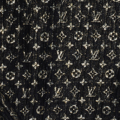 Louis Vuitton Monogram Silk So Glitter Stole Black 4 of 6