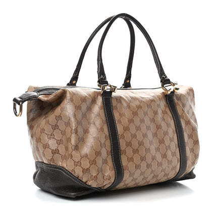 Gucci Crystal Monogram Large Horsebit Nail Boston Brown 2 of 6