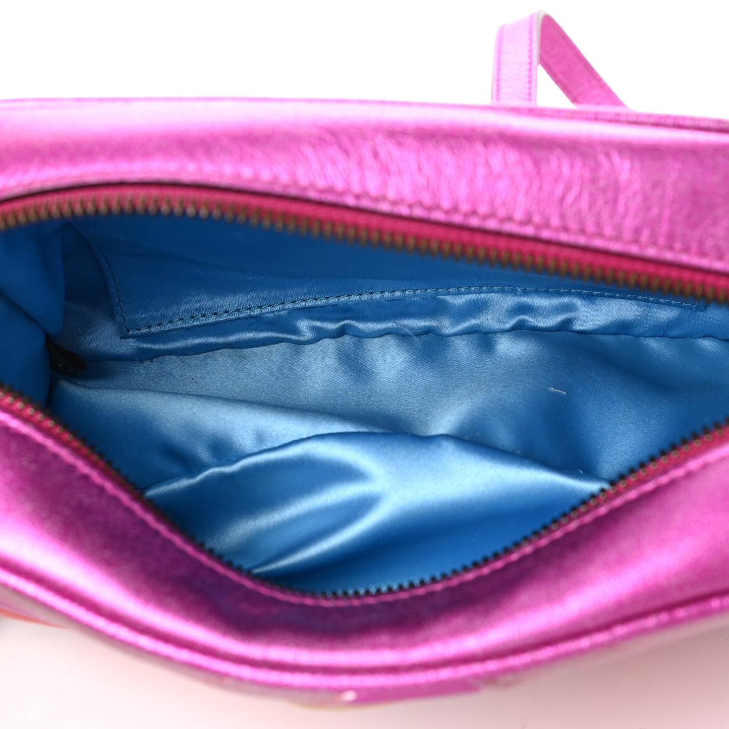 Laminated Nappa Matelasse Small GG Marmont Chain Shoulder Bag Fuxia Rosso Rosa