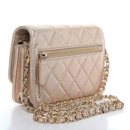 Chanel Metallic Lambskin Quilted Mini Wallet On Chain WOC Gold 3 of 11