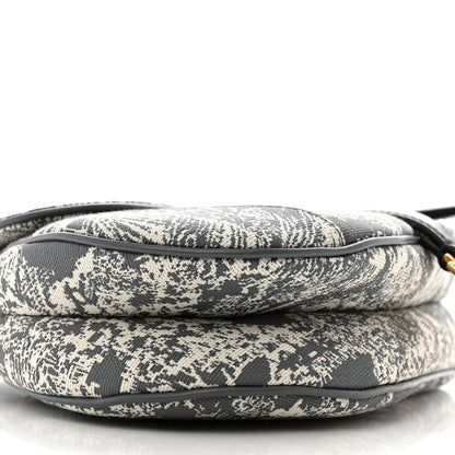 Christian Dior Canvas Reverse Embroidered Toile De Jouy Saddle Bag Grey 9 of 10