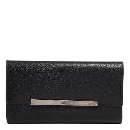 Gucci Leather Metal Bar Continental Wallet Black 1 of 7