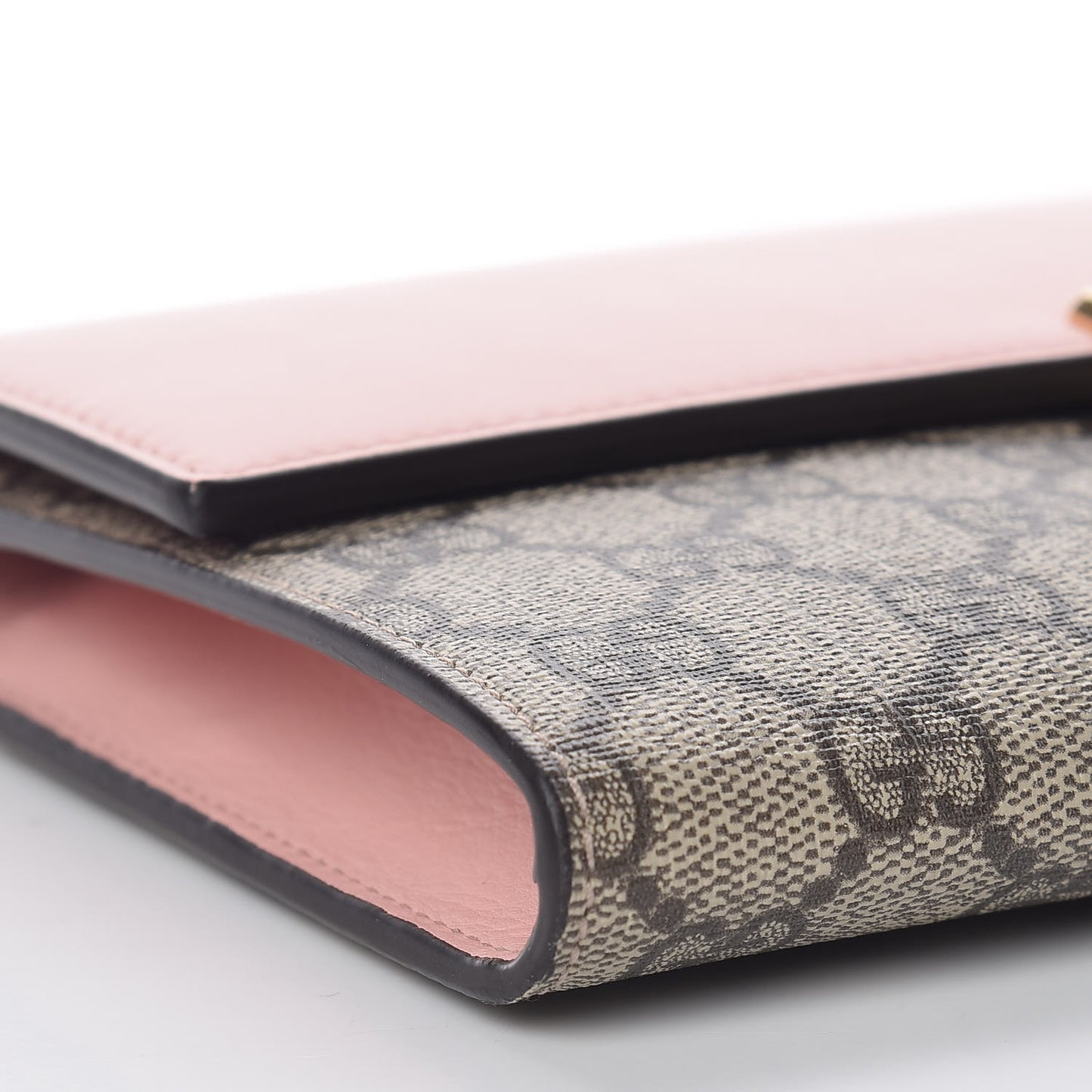 GG Supreme Monogram Calfskin Padlock Clutch Beige Perfect Pink