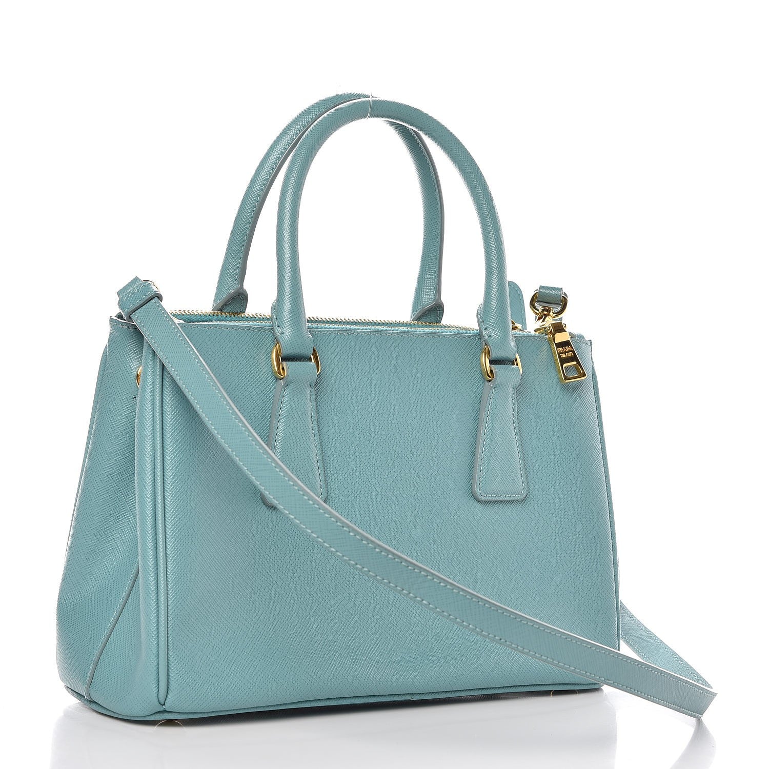 Prada Saffiano Lux Mini Galleria Double Zip Tote Anice 3 of 7