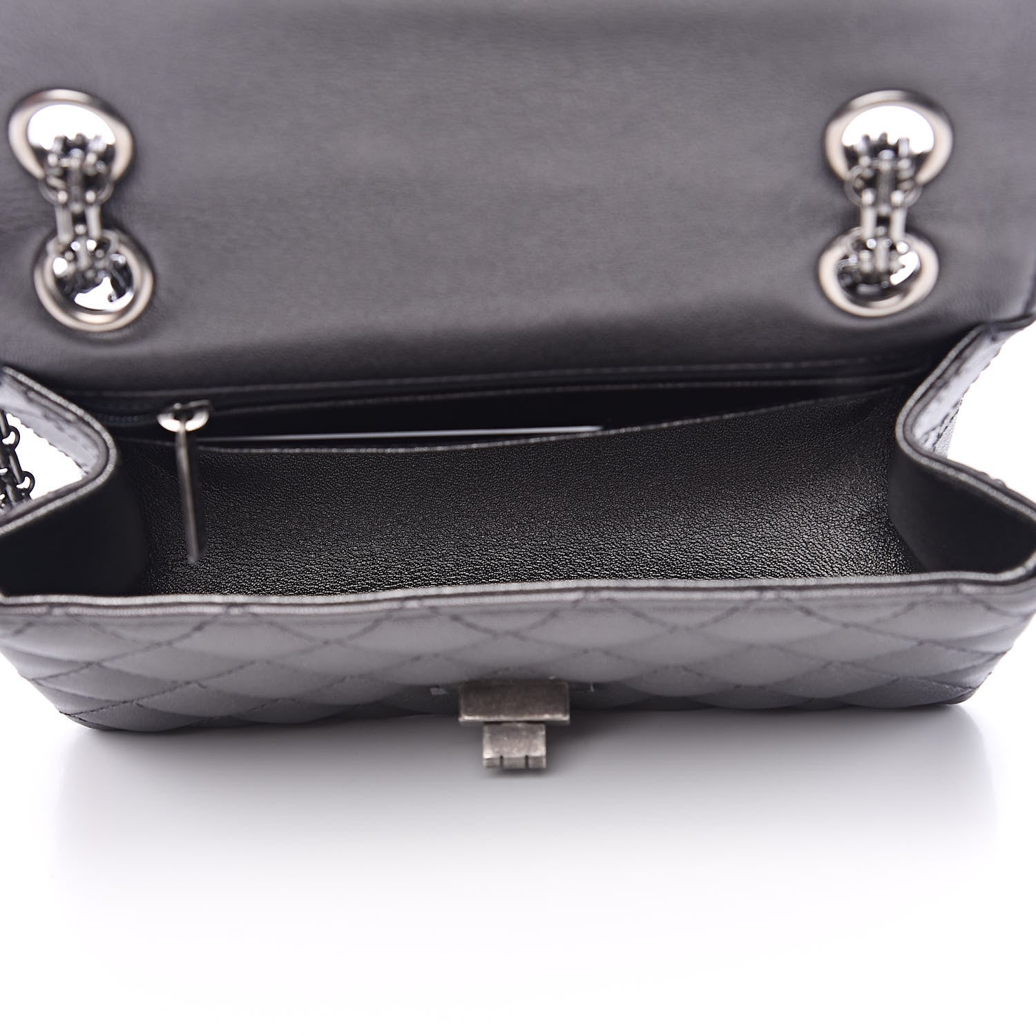Chanel Metallic Sheepskin Quilted 2.55 Reissue Mini Flap Dark Grey 5 of 13