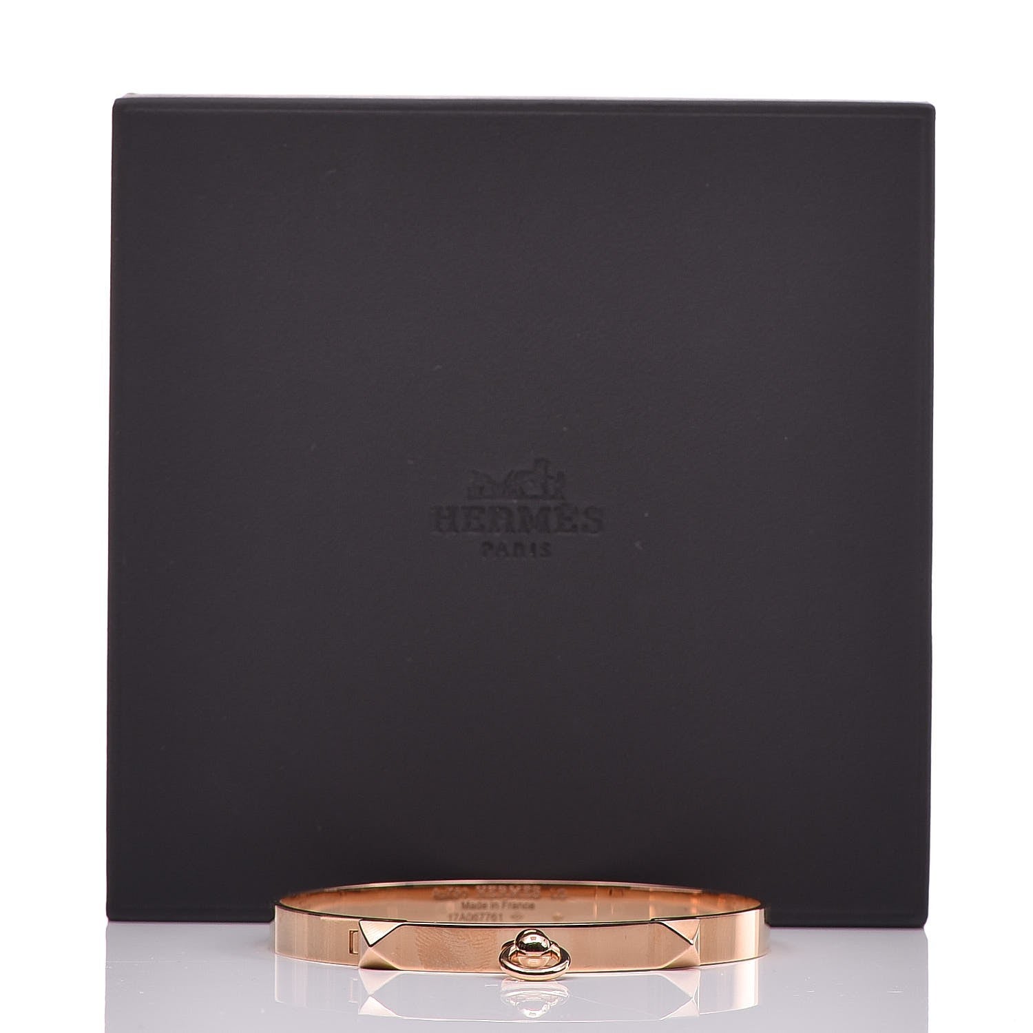 Hermes 18K Rose Gold PM Collier De Chien Bracelet LG 5 of 5