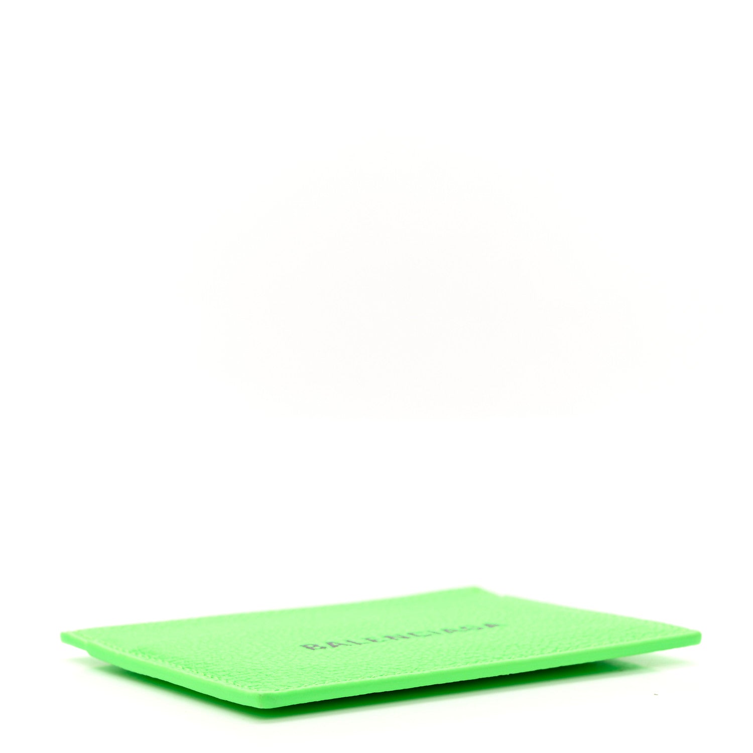 Balenciaga Grained Calfskin Logo Cash Card Holder Fluo Green Black 3 of 8