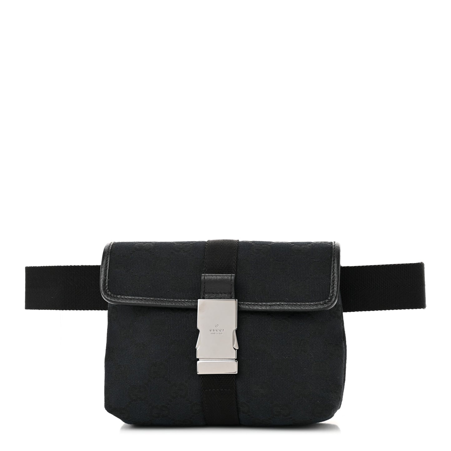 GG Monogram Web Buckle Belt Bag Black