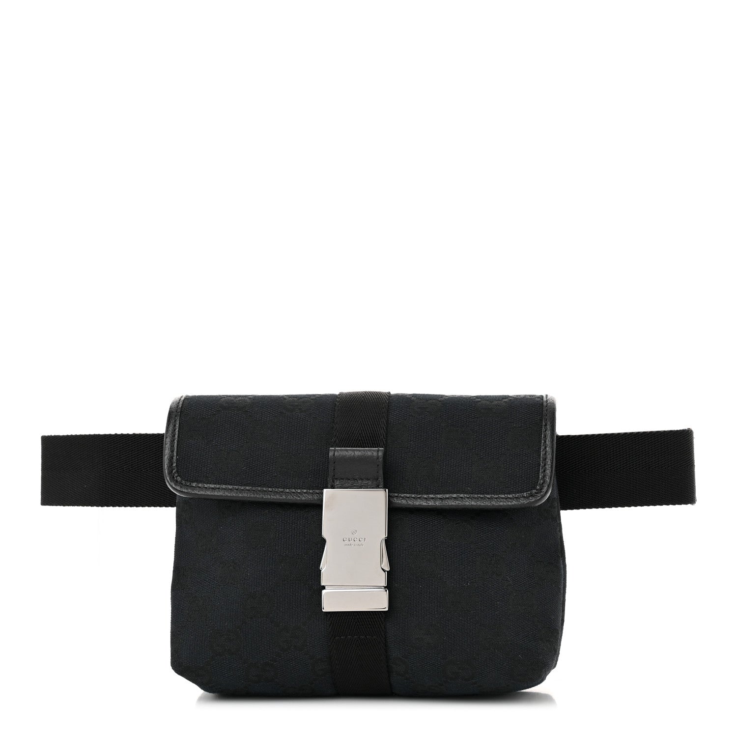 Gucci GG Monogram Web Buckle Belt Bag Black 1 of 10