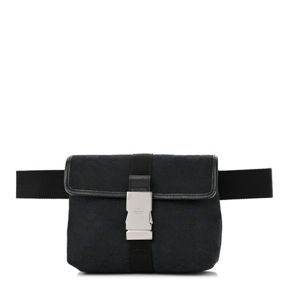 Gucci GG Monogram Web Buckle Belt Bag Black 1 of 10
