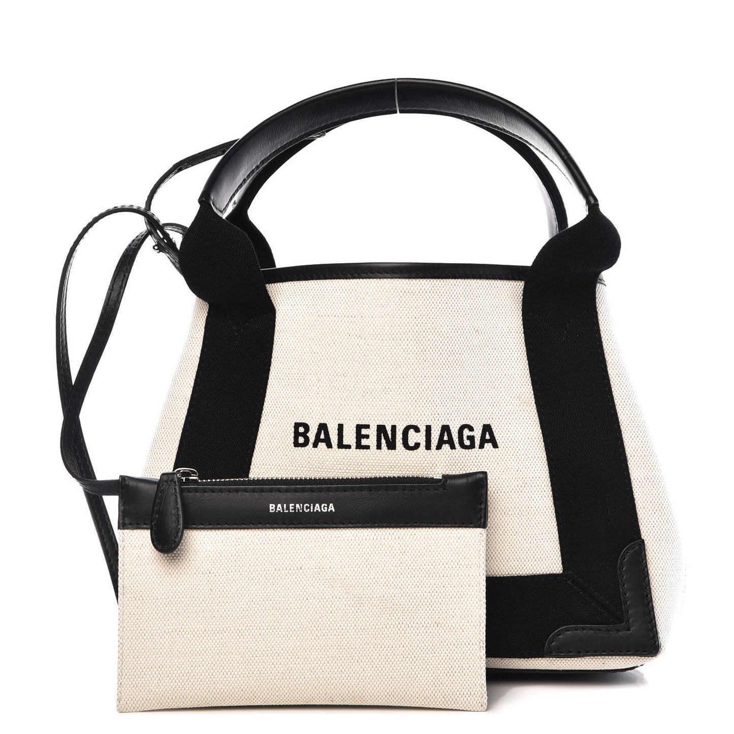 Cotton Canvas Calfskin Navy Cabas XS Natural Black