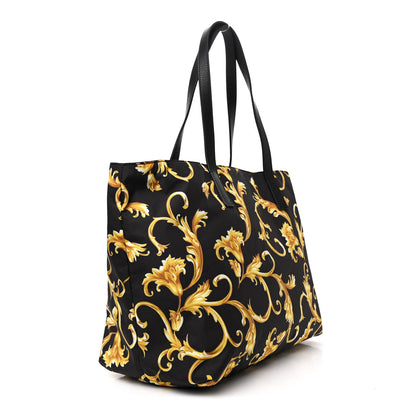 Versace Nylon Baroque Print Tote Black 4 of 12