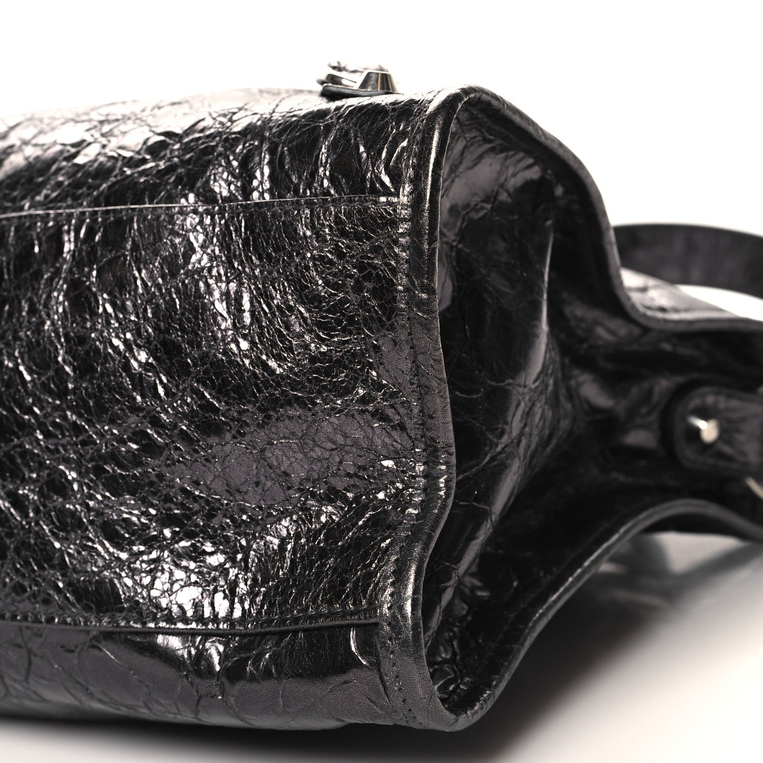 Balenciaga Metallized Arena Lambskin Classic Silver Hardware Medium Le City Steel Gray 10 of 10