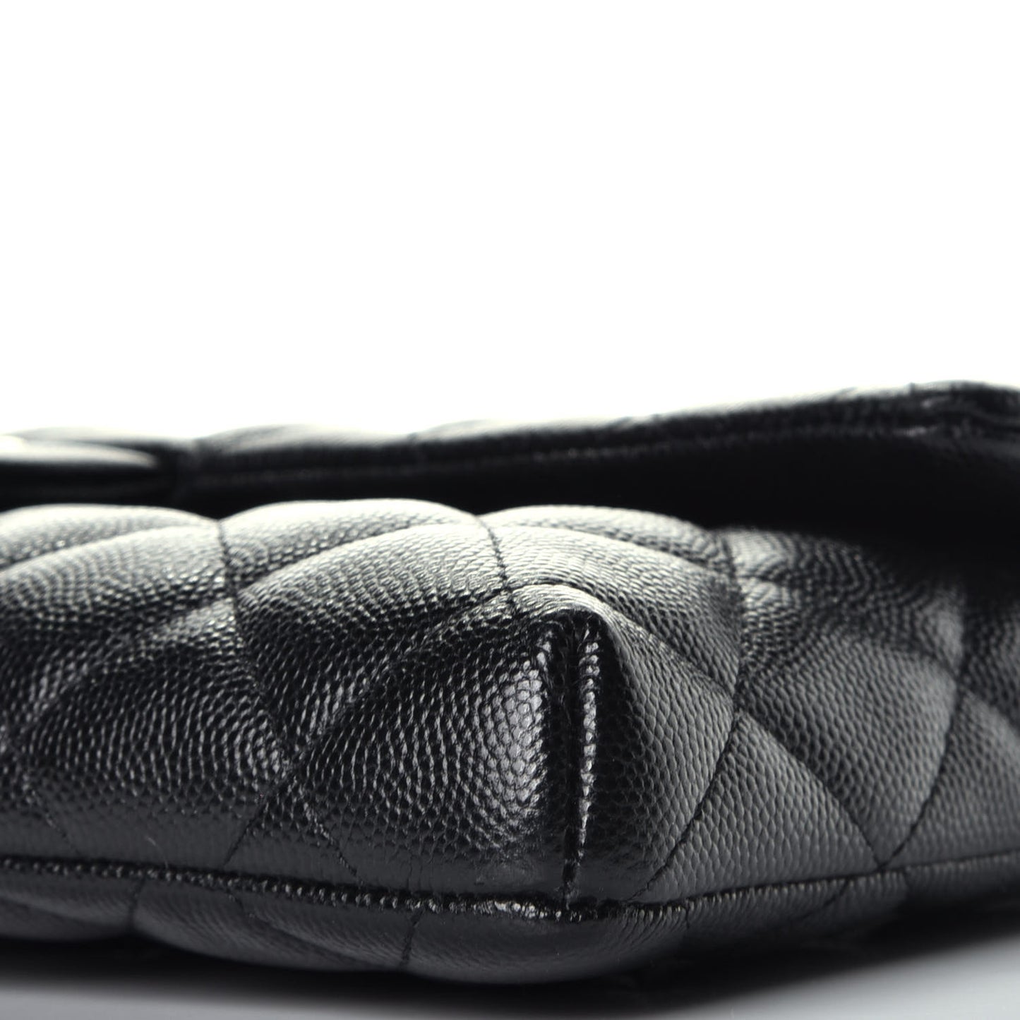Caviar Quilted Flap Clutch Black