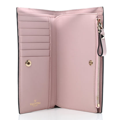Valentino Garavani Calfskin Rockstud Continental Wallet Water Rose 5 of 7