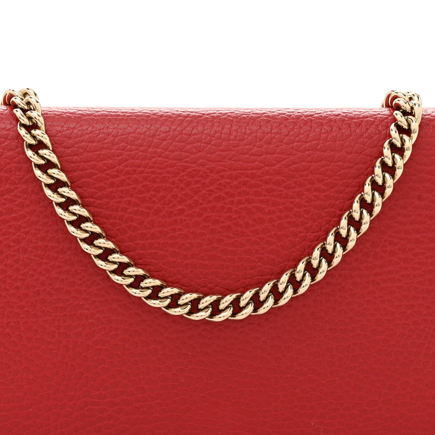 Gucci Dollar Calfskin Medium Betty Chain Wallet Red 8 of 14