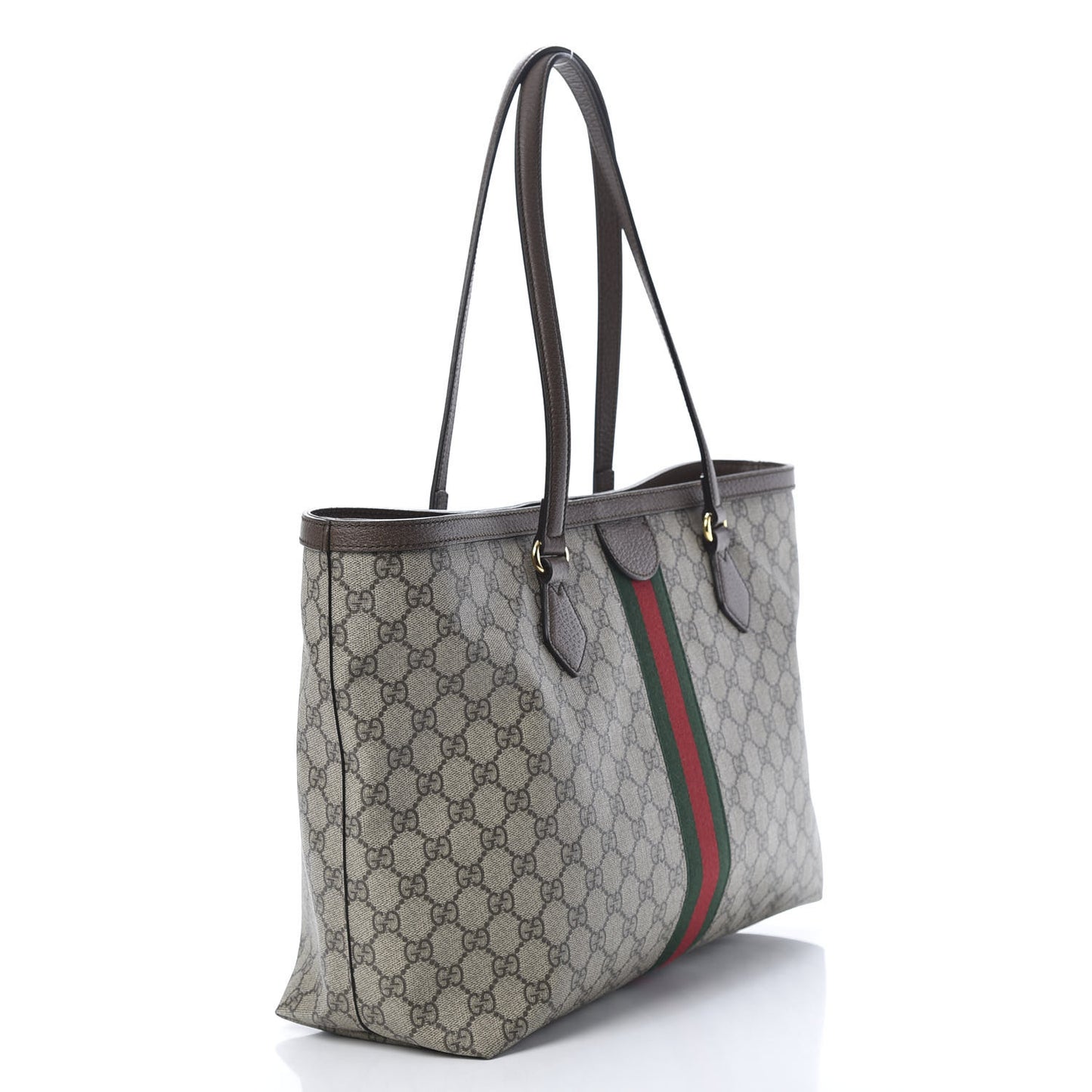 GG Supreme Monogram Medium Ophidia Shopping Tote Brown