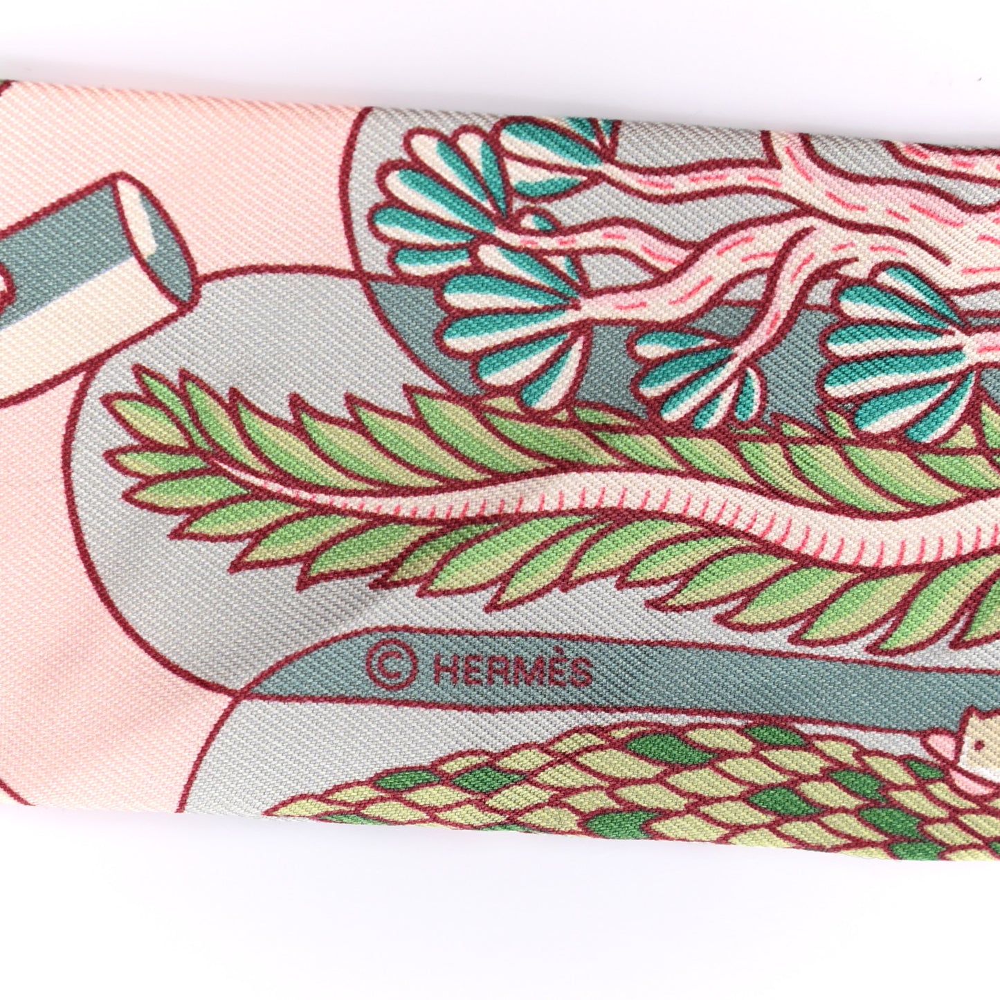 Silk Exposition Universelle Twilly Rose Poudre Vert